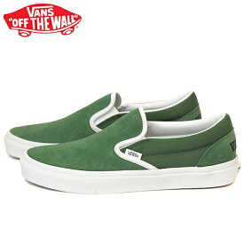 SALE バンズ クラシックスリッポン スニーカー メンズ レディース ローカット スケートシューズ グリーン VANS CLASSIC SLIP-ON VANS CLUB GREEN/WHITE 靴 くつ クツ VN0A7Q5DY9H