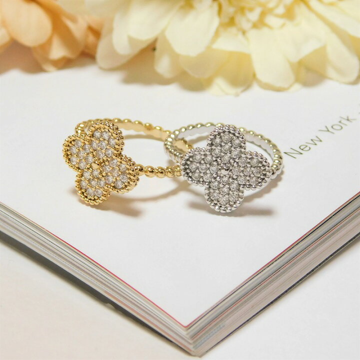 楽天市場 21年8月 月間優良ショップ 送料無料 フラワーパヴェリング レディース アクセサリー リング モチーフ フラワー 花 シルバー ストーン 華奢 大人可愛い かわいい フリーサイズ 結婚式 プレゼント 母の日 Kate Mate 楽天市場店