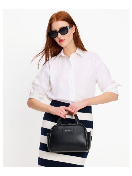 楽天市場】パフド レザー サッチェル kate spade new york ケイト 