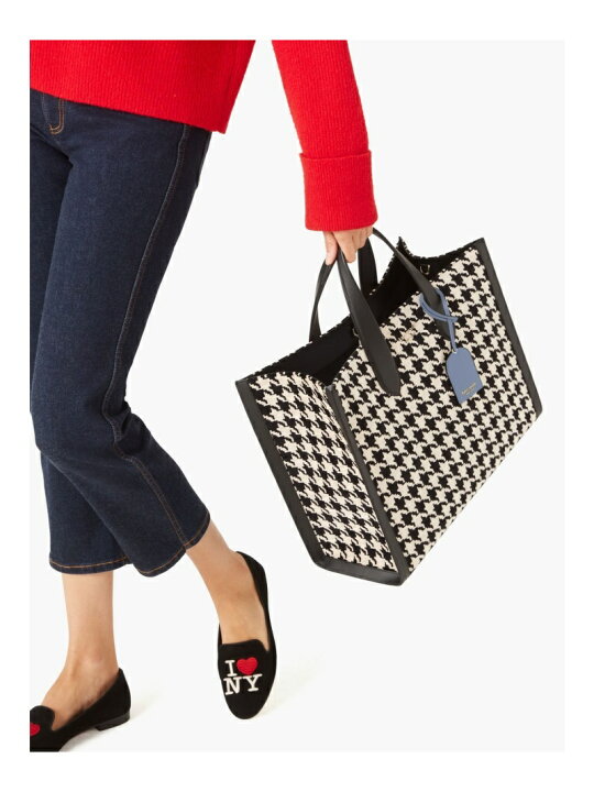楽天市場】マンハッタン ハウンド トゥース ラージ トート kate spade  