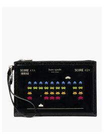 【SALE／50%OFF】スペース インベーダー * ケイト・スペード グリッター パテント ニューヨーク リスレット kate spade new york ケイトスペードニューヨーク 財布・ポーチ・ケース ポーチ ブラック【RBA_E】【送料無料】[Rakuten Fashion]