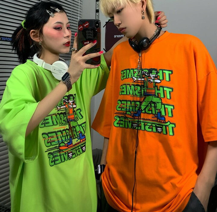 楽天市場 ロゴ Tシャツ 半袖 トップス カットソー 大きい 大きめ ビッグ グリーン 緑 イエロー オレンジ プリント デザイン 蛍光色 ダンス 衣装 ヒップホップ Hiphop レディース メンズ ガールズ ストリート 個性的 おしゃれ かっこいい 派手 Kathina 楽天市場 ロゴ Tシャツ 半袖 トップス カットソー 大きい 大きめ ビッグ グリーン 緑 イエロー オレンジ プリント デザイン 蛍光色 ダンス 衣装 ヒップホップ Hiphop レディース メンズ ガールズ ストリート 個性的 おしゃれ かっこいい 派手 Kathina