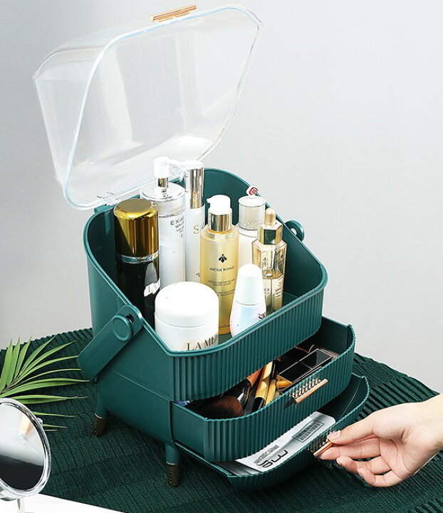 楽天市場】メイクボックス 2色 化粧品 収納 大きい 大きめ 大容量 白  