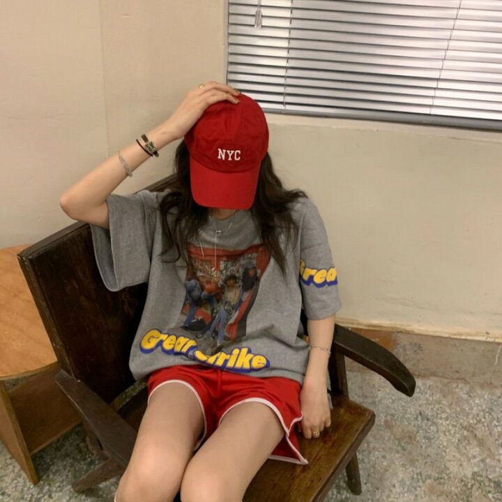 楽天市場 フォトプリント Tシャツ トップス カットソー 半袖 大きい ビッグ グレー ロゴ 写真 外国 外国人 ダンス 衣装 ヒップホップ Hiphop レディース メンズ ガールズ ストリート 個性的 韓国 かっこいい おしゃれ 写真 カラフル ヴィンテージ風 レトロ Kathina