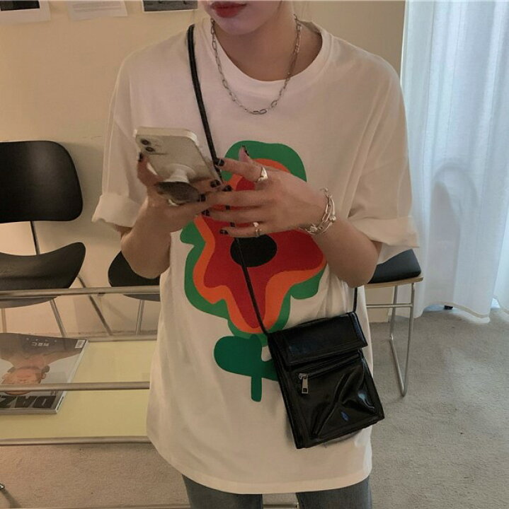 楽天市場 フラワー プリント Tシャツ 半袖 トップス カットソー 大きい 大きめ ビッグ ダンス 衣装 ヒップホップ Hiphop レディース メンズ ガールズ 白 ホワイト 黒 ブラック 花柄 個性的 ストリート 韓国 おしゃれ かわいい カラフル イラスト Kathina
