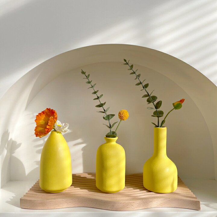 楽天市場 マットカラー 花瓶 イエロー 黄色 長方形 文字 無地 シンプル おしゃれ 韓国 雑貨 インテリア アンティーク 北欧 クリア 玄関 小さい 小さめ 大きい 大きめ 一輪挿し 細い 壺 丸 陶器 Kathina