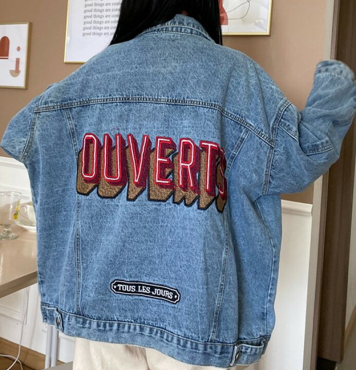 楽天市場】バックプリント ロゴ 刺繍 ジージャン デニム アウター 