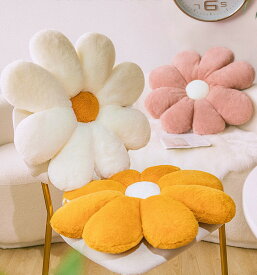 「即納」フラワー クッション 6色 50cm 韓国 北欧 おしゃれ 可愛い シンプル ナチュラル カラフル　花　花型　ソファー　フロアクッション　座布団　椅子　ボリューム　厚い　大きい　大きめ　雑貨　インテリア　ふわふわ　もこもこ　カラフル　丸　床　背当て　柔らかい