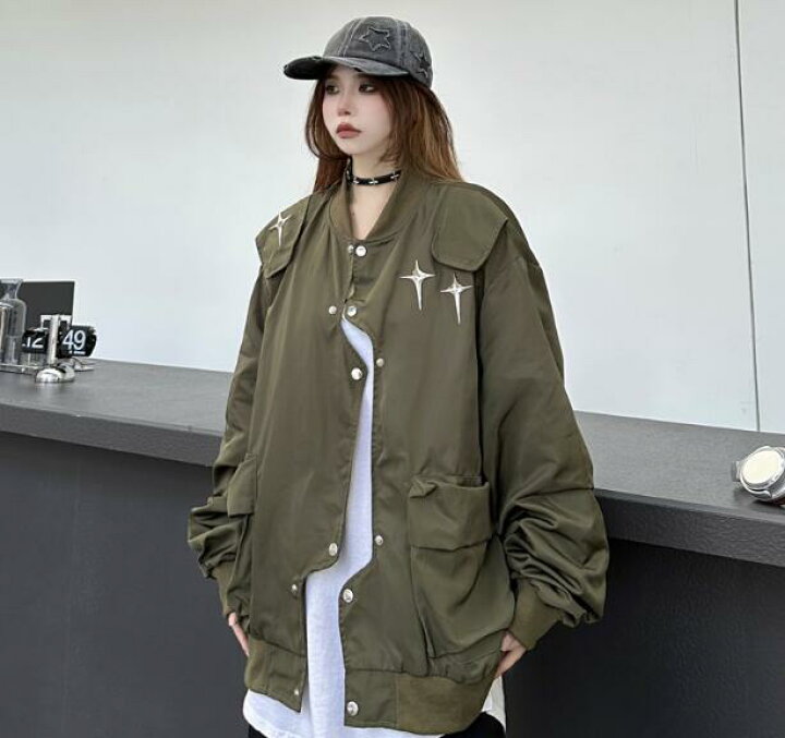 楽天市場】♪M-2XL展開♪星柄 スタジャン ベースボールジャケット 韓国  