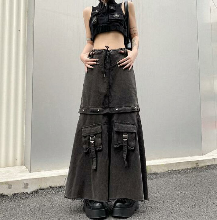 楽天市場】♪S~XL展開♪2way デニム ジーンズ スカート ボトムス  