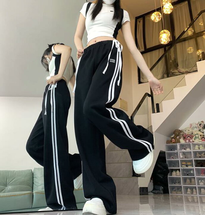 楽天市場】リボン ライン パンツ ズボン ボトムス スウェット ロング  