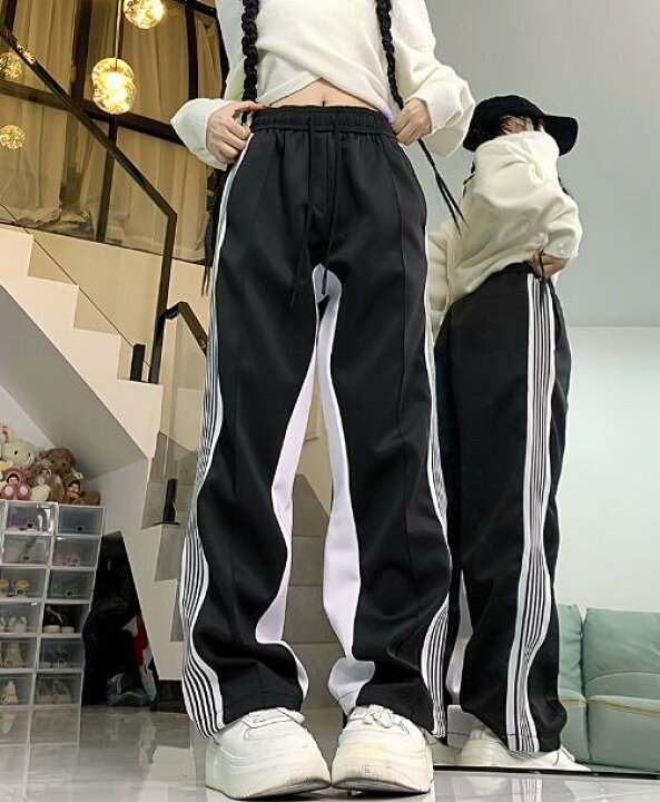 楽天市場】ライン パンツ ズボン ボトムス スウェット ロング ワイド  