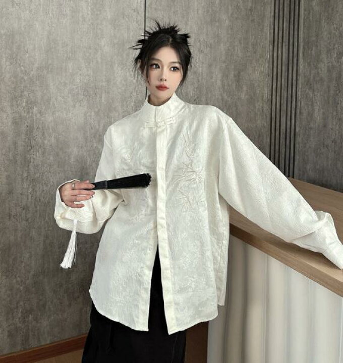 楽天市場】チャイナ風 チャイナボタン チャイナ服 長袖 トップス 