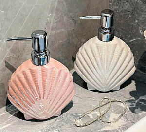 貝殻 シェル ソープディスペンサー 陶器 詰め替え容器 詰め替え ボトル ホルダー 韓国 雑貨 インテリア 北欧 おしゃれ 洗面所 ハンドソープ 容器 収納 大容量 ソープ