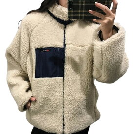 【即納】ボアブルゾン　ブルゾン　ホワイト　白　レディース　メンズ　キッズ　ガールズ　もこもこ　ジップ　ジッパー　アウター　ジャンパー　ボア　生地　ジャケット　ロゴ　ポケット　コート