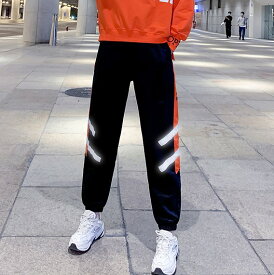 全3色 パンツ ズボン 切り替え バイカラー 配色 体型カバー HIPHOP ヒップホップ 大きいサイズあり 原宿系ファッション 韓国風 ダンス衣装 POP カワ 個性 奇抜 かわいい 青文字系 ボトムス レディース 女