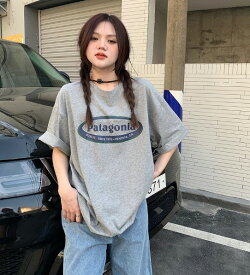 全4色 Tシャツ カットソー 五分 七分 半袖 プリント 切り替え 体型カバー 着痩せ シンプル カジュアル トップス カットソー レディース 女