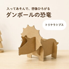 【新発売記念価格】恐竜 トリケラトプス きょうりゅう 工作 ごっこ 遊び おもちゃ 幼稚園 小学生 年少 3歳 3才 4歳 4才 5歳 5才 子供 男の子 女の子 プレゼント 誕生日 クリスマス ギフト 室内 アドベンチャー ダンボール 段ボール リサイクル エコ かんたん 組み立て