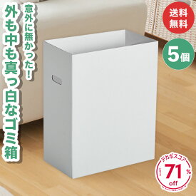 ダンボール ゴミ箱 5個 ダストボックス 段ボール 45L 45リットル ごみ箱 ごみばこ ゴミばこ 頑丈 軽量 軽い おしゃれ かわいい 白 ホワイトインテリア スリム 分別 家庭 子供部屋 キッチン 屋外 屋内 BBQ アウトドア イベント 5セット