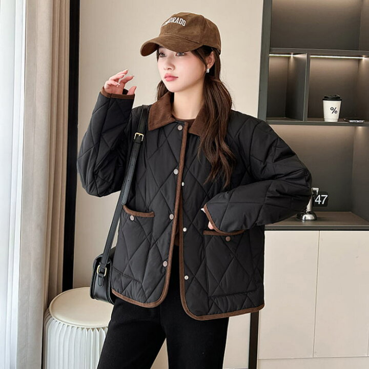 楽天市場】中綿ジャケット 襟付き 中綿コート レディース 冬服 厚手 