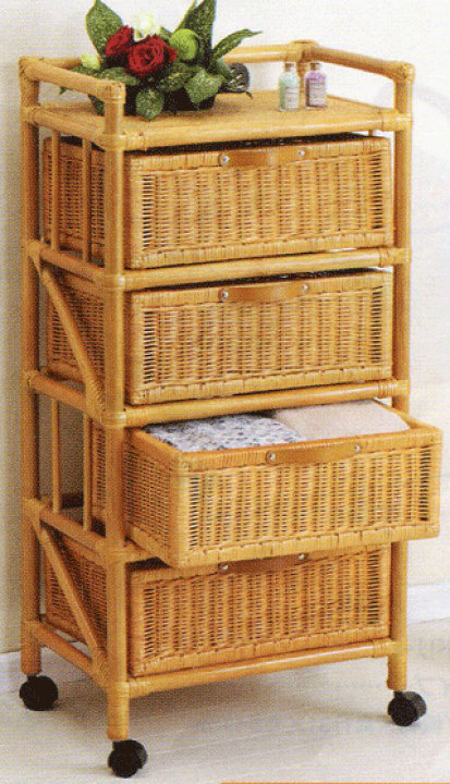 楽天市場】4段ランドリー 籐かご収納E-47w47d32h97 : 籐家具専門店