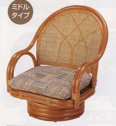 お求めやすく価格改定 籐回転椅子S-362 送料0円