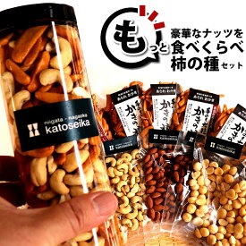 ビール おつまみ もっと！豪華ナッツを食べくらべ★柿の種 ボトルセット 訳あり 簡易包装【送料無料セット】GLP-1 アーモンド カシューナッツ マカダミアナッツ ボトル 【新潟 加藤製菓】【 あられ おかき 】