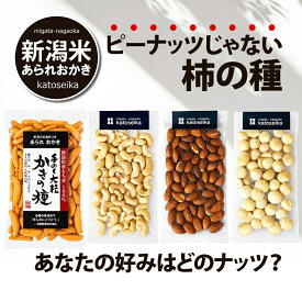 レビュー高評価★4.63【新潟米100％】ピーナッツなし 無添加 柿の種 本当に合うナッツはどれ？贅沢ナッツ食べ比べ 柿ピー おつまみ 晩酌 お試し アーモンド マカダミア カシューナッツ メール便【新潟 加藤製菓】 おかき 出荷日b