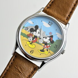 【中古】Mickey Mouse ミッキーマウス＆ミニーマウス 愛知県豊田市ディズニーストア限定モデル 文字盤に豊田スタジアムが描かれています 男女兼用腕時計 TOYOTA