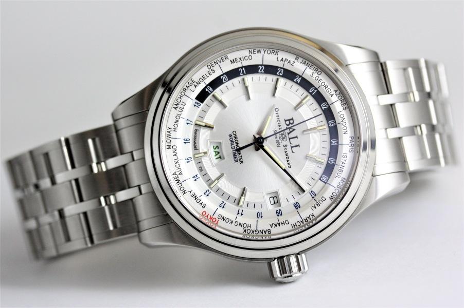 スイス製 BALL WATCH ボール・ウォッチ トレインマスターワールドタイム2 自動巻き腕時計 クロノメーター 並行輸入商品  メーカー希望小売価格297,000円 GM2020D-S3CJ-SL | 加坪屋（かつぼや）