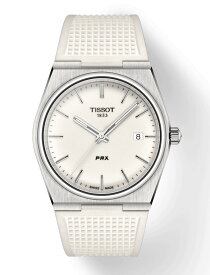 スイス製Tissot ティソ PRX ピーアールエックス クォーツ腕時計 正規代理店商品 男性用腕時計 10気圧防水 メーカー保証付 復刻モデルT-クラシック T1374101701100 文字盤が光る ホワイト