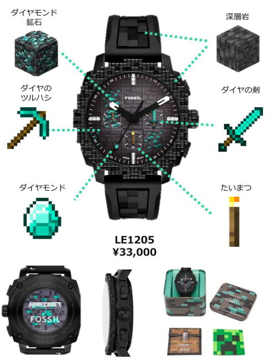 楽天市場】Minecraft x Fossil マインクラフト×フォッシル 限定 