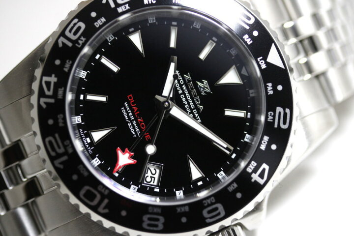楽天市場】ZEEDA ジーダ DUAL-ZONE デュアルゾーン 40mm GMT搭載 自動 
