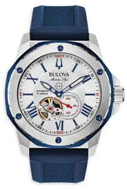 BULOVA ブローバ Marine Star マリンスター 200m防水セミスケルトン自動巻き腕時計 オープンハート 正規代理店商品 98A225