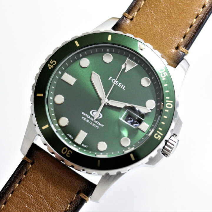 楽天市場】FOSSIL フォッシル ビンテージ・グリーン・ダイバーズ 