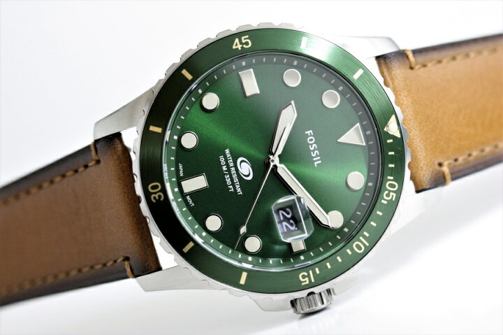 楽天市場】FOSSIL フォッシル ビンテージ・グリーン・ダイバーズ 