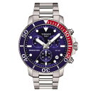 Tissot ティソ Seastar 1000 シースター クォーツ・クロノグラフ腕時計 300m防水 正規代理店商品 スイス製 男性用腕時計 メンズウォッチ T120.417.11.041.03 ブルーダイアル ペプシカラーベゼル