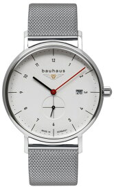 ドイツ製bauhaus バウハウス スモールセコンド クォーツ腕時計 バウハウス・デザイン Uhrenwerk Ruhla ルーラ Made in Germany 41ミリ メンズウォッチ 男性用腕時計 2130-M1QZ ミラネーゼベルト