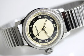 M.R.M.W. ヘリテージ タキシード・ダイアル クォーツ腕時計 モントルロロイ THE TUXEDO DIAL WATCH ブルズアイ ドレスウォッチ 復刻モデル 冠婚葬祭 アールデコ
