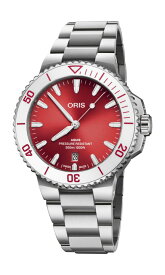 スイス製ORIS オリス AQUIS アクイスデイト ウォーターメロンカラーのレッド 300m防水自動巻き腕時計 41.50mm ダイバーズウォッチ 正規代理店商品