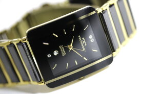 ロングセラー！TECHNOS テクノス セラミック＆サファイアガラス採用 クォーツ腕時計 メンズウォッチ 男性用腕時計 角型ケース