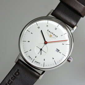 ドイツ製bauhaus バウハウス スモールセコンド クォーツ腕時計 バウハウス・デザイン Uhrenwerk Ruhla ルーラ Made in Germany 41ミリ メンズウォッチ 男性用腕時計 2130-1QZ