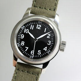 アメリカ陸軍航空隊モデルを復刻！M.R.M.W. ミリタリーウォッチ TYPE A-11/12時間表示のクォーツ腕時計 エルジン モントルロロイ