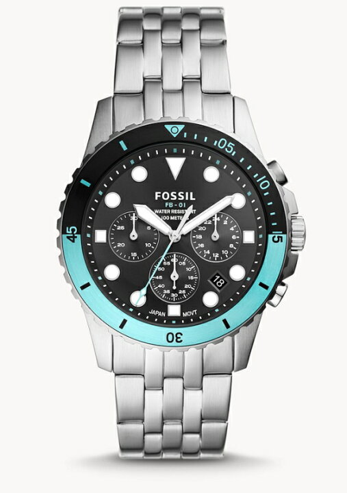楽天市場】FOSSIL フォッシル FB-01 ライトブルーベゼル ダイバー 