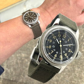 アメリカ陸軍航空隊モデルを復刻！M.R.M.W. ミリタリーウォッチ TYPE A-17 ヴィンテージ 12時間表示のクォーツ腕時計 エルジン モントルロロイ TYPE A-17のウォルサム復刻