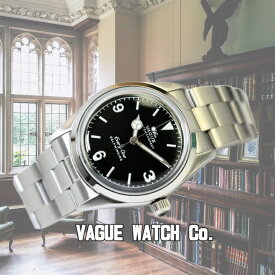 ヴィンテージ・デザインの VAGUE WATCH Co. ヴァーグ・ウォッチ・カンパニー Every-One エブリワン 自動巻き腕時計 エヴリィワン 34ミリ 小さめサイズ 男女兼用 日本製 EL-L-001-SB