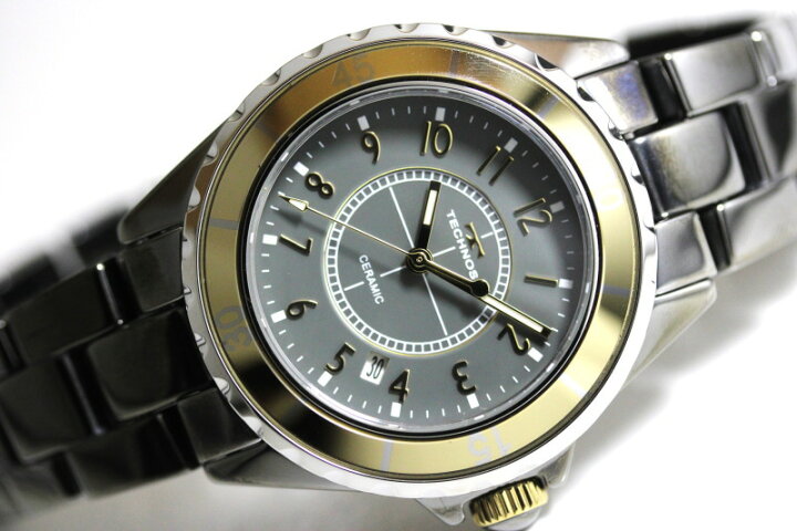 TECHNOS テクノス CERAMIC セラミック ・クォーツ腕時計 メンズ 