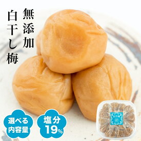 【月間優良ショップ受賞店舗】紀州産 無添加 白干し梅 塩分19% 250g / 1kg / 2kg 塩のみ 無添加 無農薬 天然塩 無添加 梅干し 食品添加物 不使用 無添加製法 国産 紀州南高梅 南高梅 大きい 和歌山県産 梅干【勝股農園】