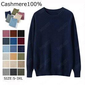 【毛玉ブラシ無料GET！】カシミヤ メンズ カシミヤセーター 丸首セーター 抗ピリング加工 メンズセーター ニット トップス カシミヤ100% 男性 学生 紳士 ビジネス 18色 無地 厚め 保温 冷房対策 トップス カットソー シンプル 秋冬 贈り物 誕生日 プレゼント S〜3XL