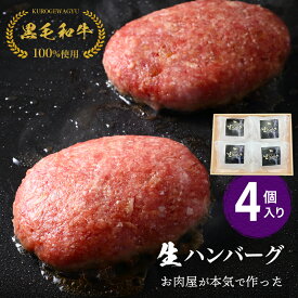 【5%OFFクーポン】【ギフト風呂敷無料】特選プレミアム霜降りハンバーグ 黒毛和牛の生ハンバーグ 4個入り ギフト 贈り物 プレゼント お中元 御中元 敬老の日 お歳暮 御歳暮 美味しいもの お取り寄せグルメ ギフト風呂敷無料 お祝い 誕生日 お肉 高級 送料無料